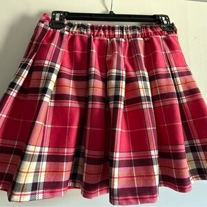 Chic Plaid Skater Skirt in Pink